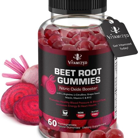 VITAMIZED Potent Beetroot Gummies for Blood Pressure & Circulation 1000mg